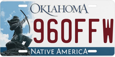 OK license plate 960FFW