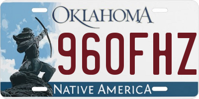 OK license plate 960FHZ
