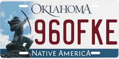 OK license plate 960FKE