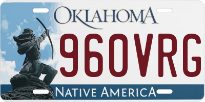 OK license plate 960VRG