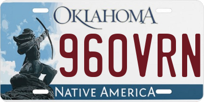OK license plate 960VRN