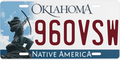 OK license plate 960VSW