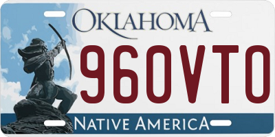 OK license plate 960VTO