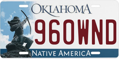 OK license plate 960WND