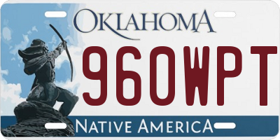 OK license plate 960WPT