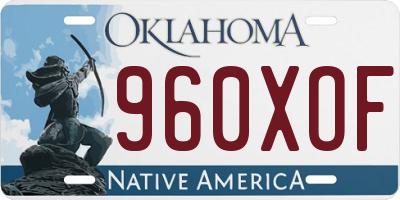 OK license plate 960XOF
