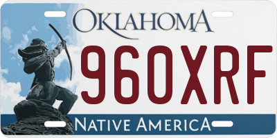 OK license plate 960XRF