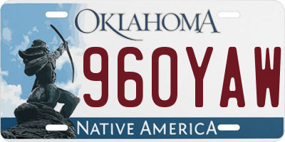 OK license plate 960YAW