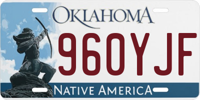 OK license plate 960YJF