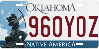 OK license plate 960YOZ