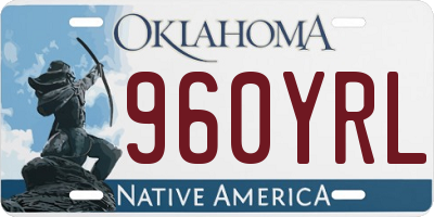 OK license plate 960YRL