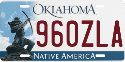 OK license plate 960ZLA