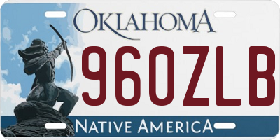 OK license plate 960ZLB