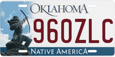 OK license plate 960ZLC