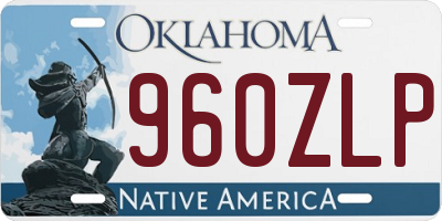 OK license plate 960ZLP
