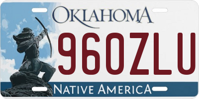 OK license plate 960ZLU