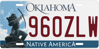 OK license plate 960ZLW