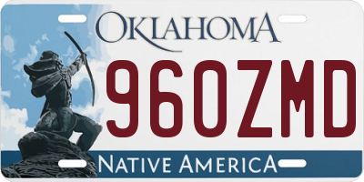 OK license plate 960ZMD
