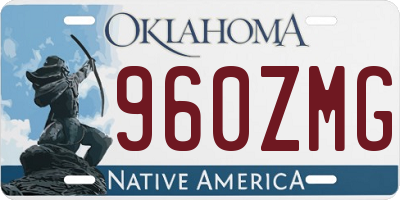 OK license plate 960ZMG
