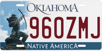 OK license plate 960ZMJ