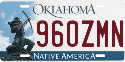 OK license plate 960ZMN