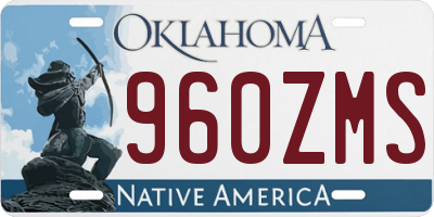 OK license plate 960ZMS
