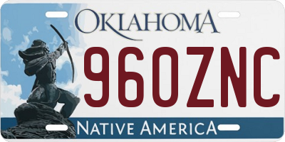 OK license plate 960ZNC