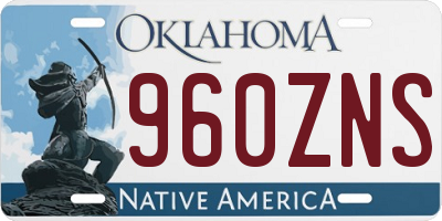 OK license plate 960ZNS