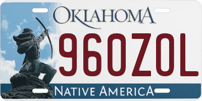 OK license plate 960ZOL