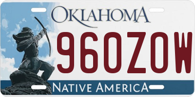 OK license plate 960ZOW