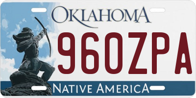 OK license plate 960ZPA