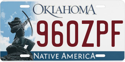 OK license plate 960ZPF