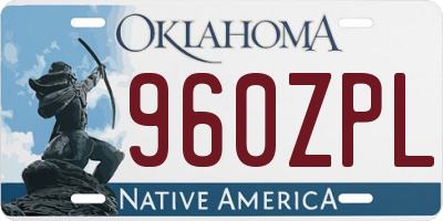 OK license plate 960ZPL