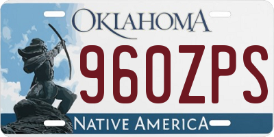 OK license plate 960ZPS