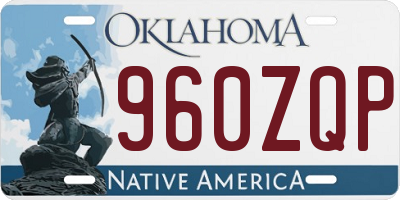 OK license plate 960ZQP