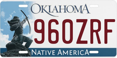 OK license plate 960ZRF