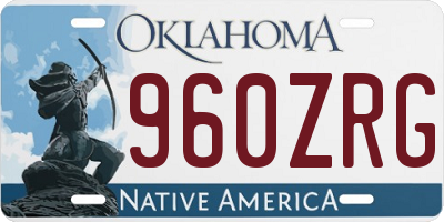 OK license plate 960ZRG