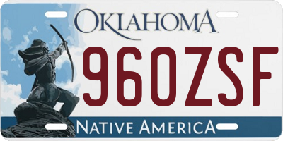 OK license plate 960ZSF