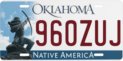 OK license plate 960ZUJ