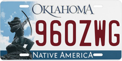 OK license plate 960ZWG