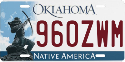 OK license plate 960ZWM