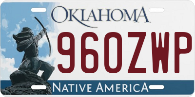 OK license plate 960ZWP