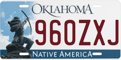 OK license plate 960ZXJ