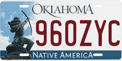 OK license plate 960ZYC