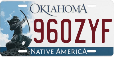 OK license plate 960ZYF