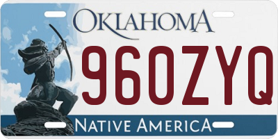 OK license plate 960ZYQ