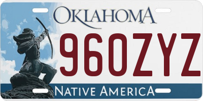 OK license plate 960ZYZ