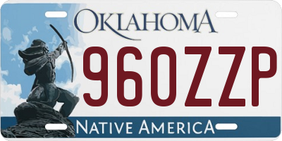 OK license plate 960ZZP