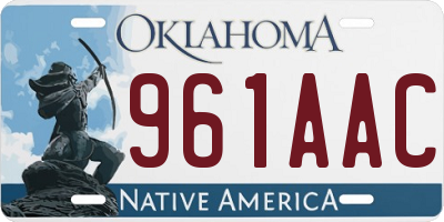 OK license plate 961AAC