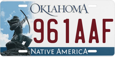 OK license plate 961AAF